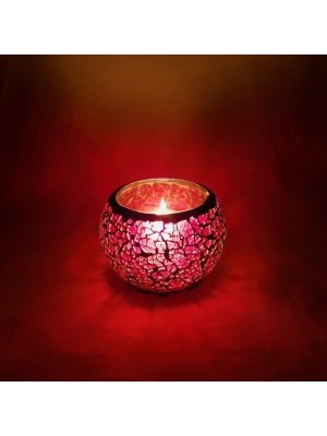 Crimson and Clover mosaic candle jar