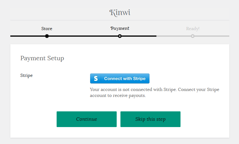 Connect with Stripe in wizard