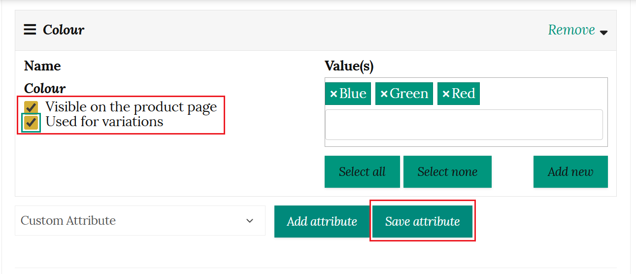 Save attribute