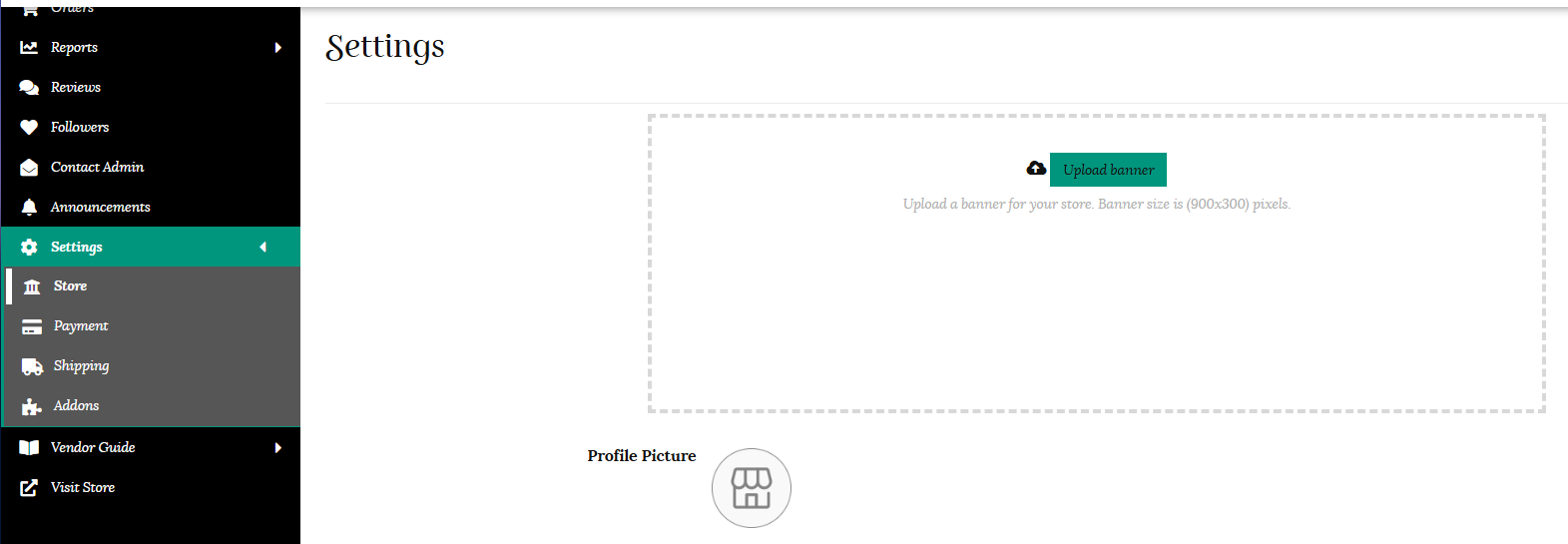 Upload store banner