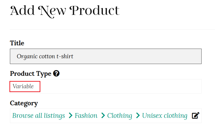Variable product selection