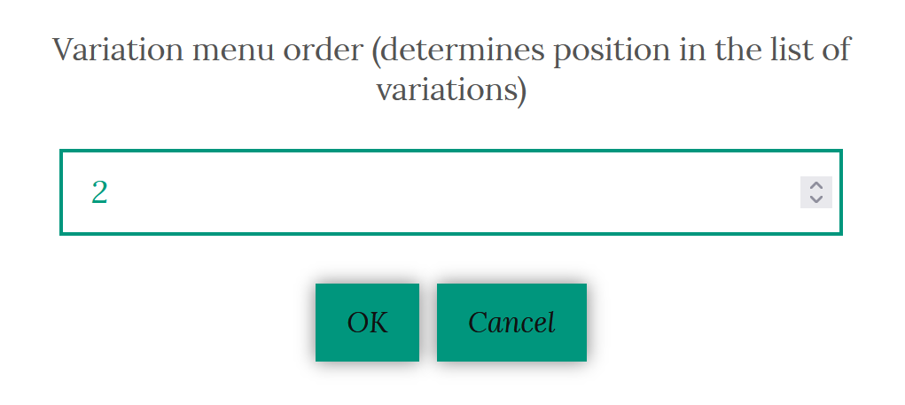 Variation menu order