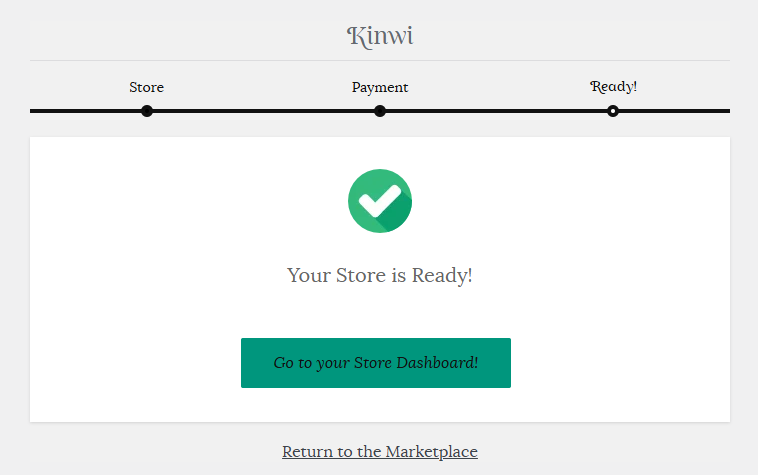 Your store is ready in wizard