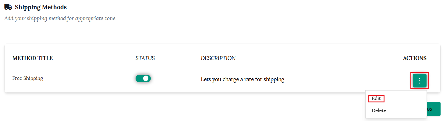 Add Free shipping as a shipping method