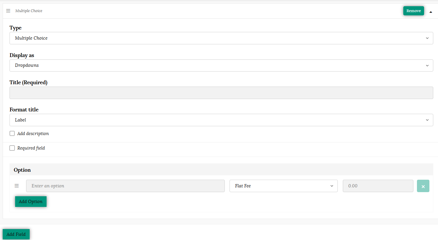 Addon options