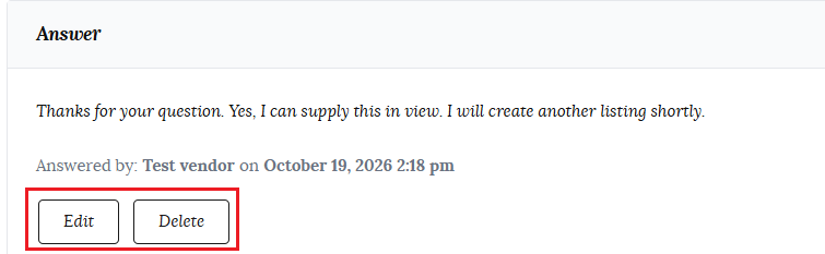 Edit and Delete buttons in Product Questions and Answers