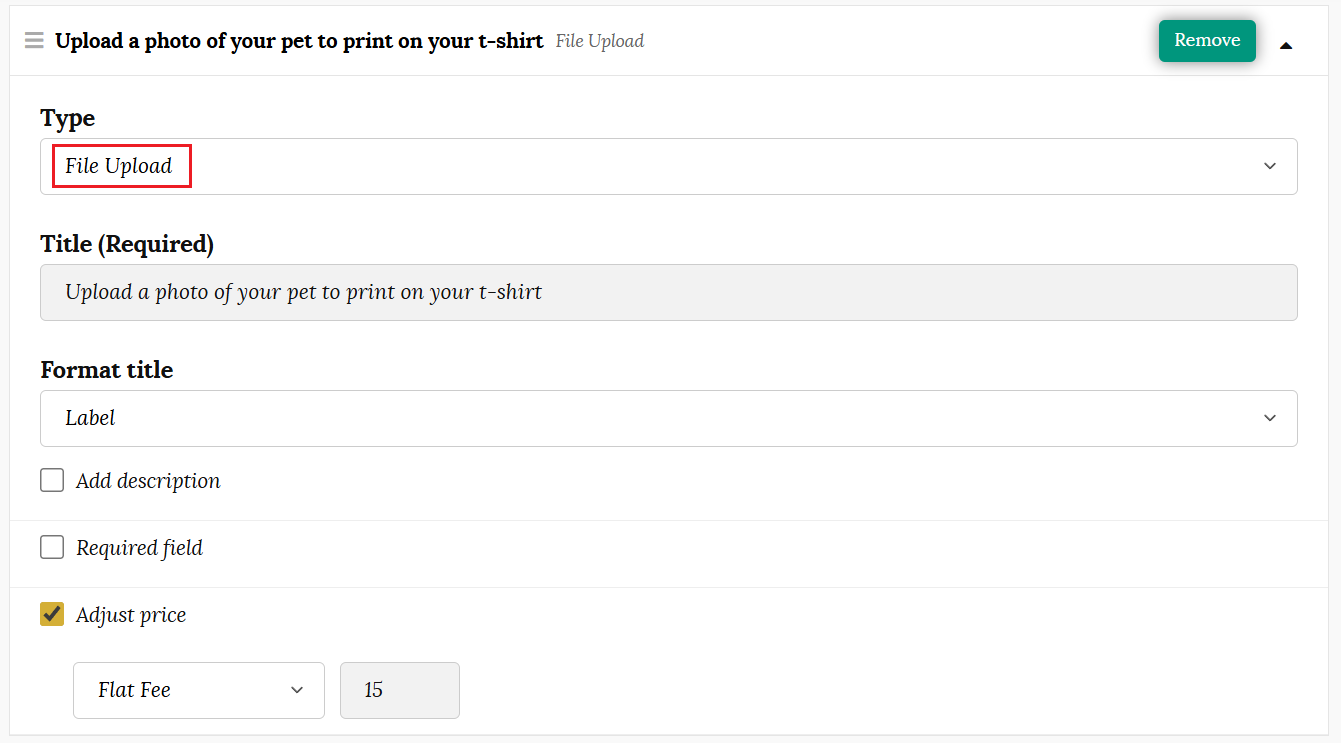 File upload addon