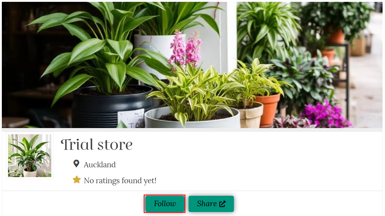 Follow button in store