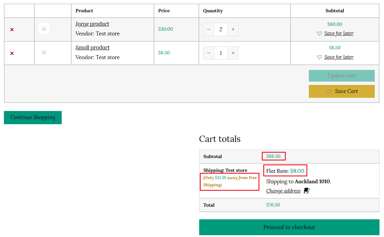 Free shipping with minimum order
