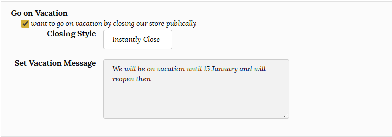 Go on Vacation box in store settings
