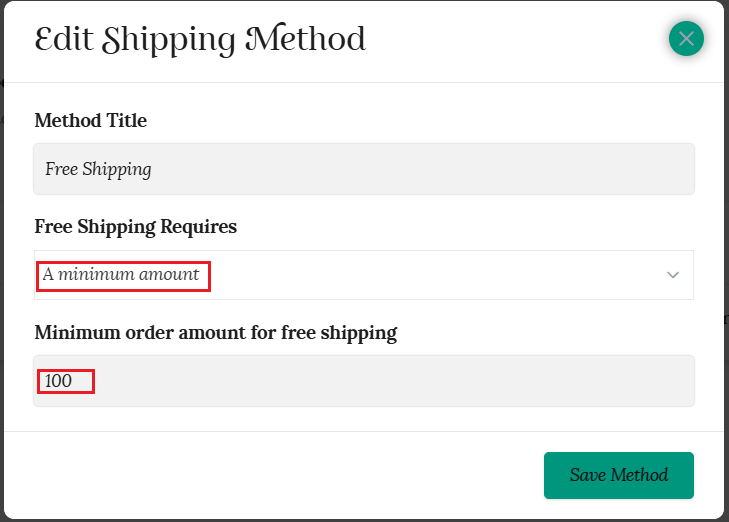 Minimum order amount example for free shipping