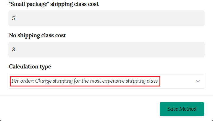 Per order shipping calculation