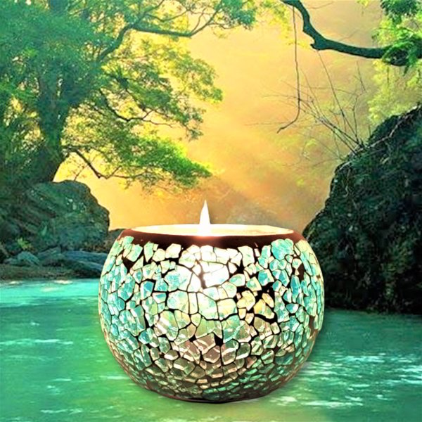 PureAz River of Dreams mosaic beeswax candle