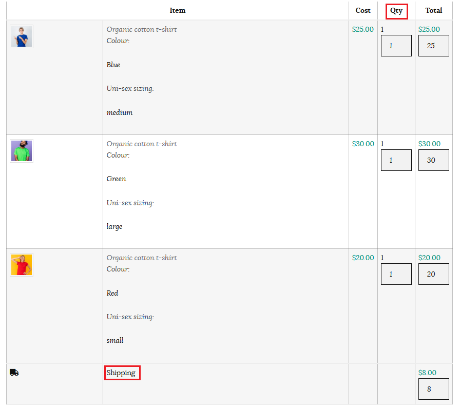 Refund on order page example