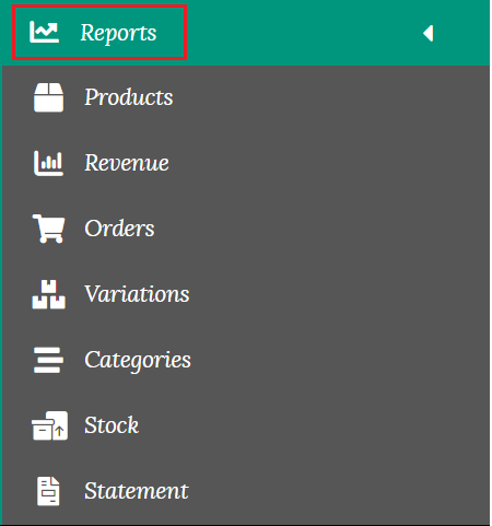Reports submenu