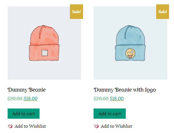 Sale labels on products