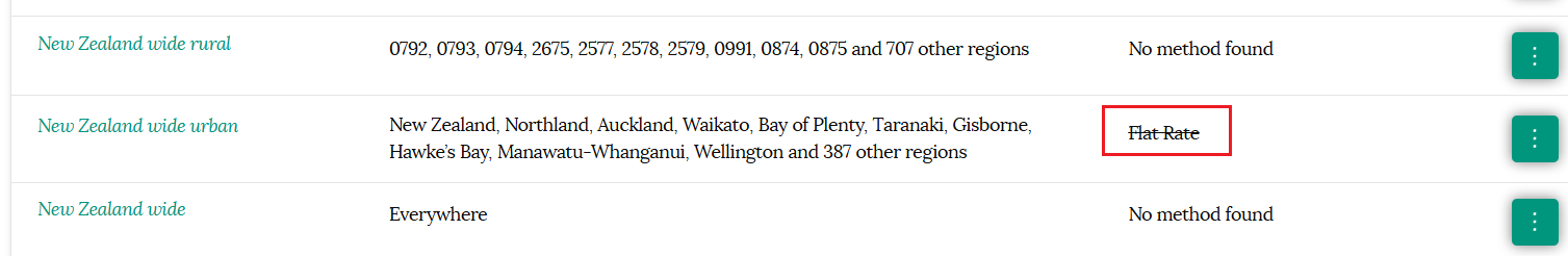 Shipping option toggled off