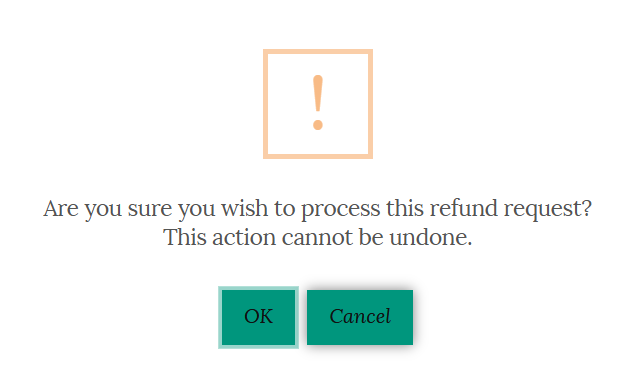 Confirm Refund Alert Popup